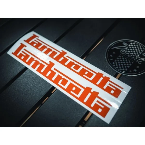 ใหม่!! สติกเกอร์​ PVC และสติกเกอร์สะท้อนแสง 1คู่ สำหรับติดทับ Logo ฝาข้าง Lambretta X300 X200 X250 G350 สีสวย​ - Image 8